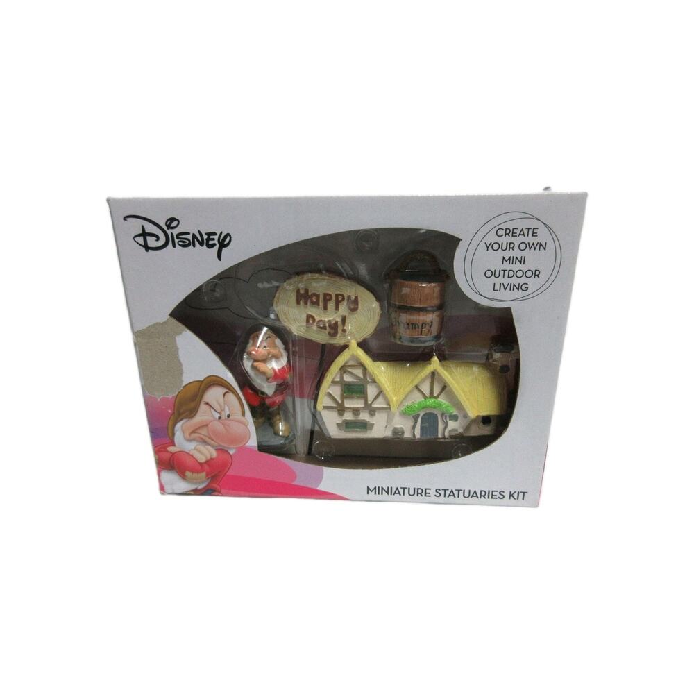 Disney Grumpy Fairy Garden Miniature Statuaries Kit 4 Piece Outdoor Fairy Garden